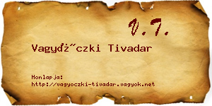 Vagyóczki Tivadar névjegykártya